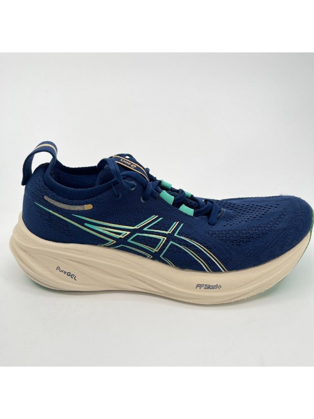 Asics Gel-Nimbus 26 Womens Size 8.5 Blue Beige Athletic Running Shoes Sneakers